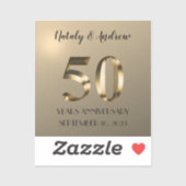 Metallic Gold 50th Wedding Jubileum Sticker (Vel)