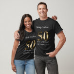 Metallic Gold 50th Wedding Jubileum T-shirt<br><div class="desc">Fijne gouden trouwdag. 50e jaar samen. Gulden metalen label.</div>