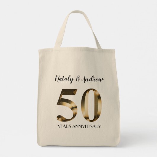 Metallic Gold 50th Wedding Jubileum Tote Bag (Achterkant)