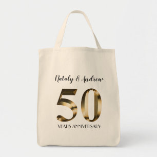 Metallic Gold 50th Wedding Jubileum Tote Bag