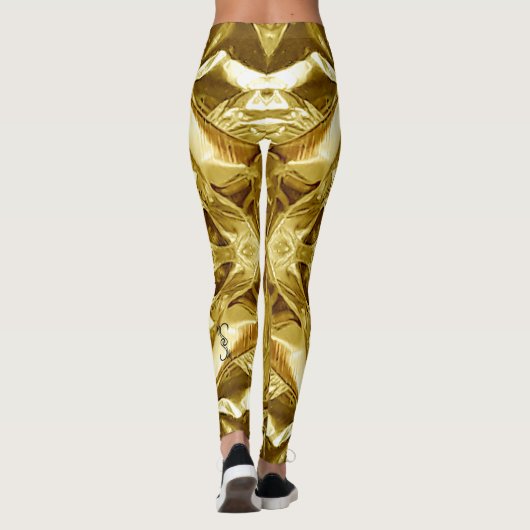Metallic Gold Abstract 101 Leggings (Achterkant)
