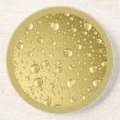 Metallic Gold Abstracte regendruppels Zandsteen Onderzetter (Voorkant)