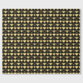 Metallic Gold Accent Hearts Valentine Gift Cadeaupapier (Vlak)