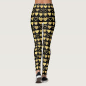 Metallic Gold Accent Hearts Valentine Gift Leggings (Achterkant)