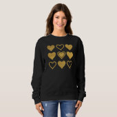 Metallic Gold Accent Hearts Valentine’s Gift Trui (Voorkant volledig)