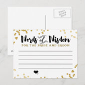 Metallic Gold Advice Kaart voor bruid en bruin (Voorkant / Achterkant)