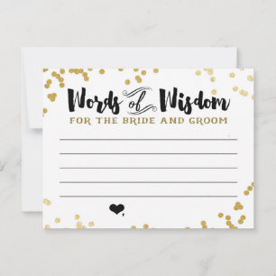 Metallic Gold Advice Kaart voor bruid en bruin
