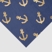 Metallic Gold Anchors op de blauwontkoppelingspagi Tissuepapier (Detail)