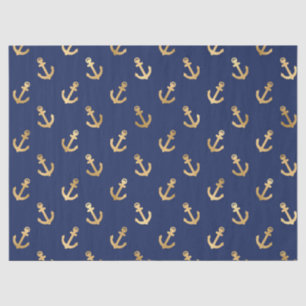 Metallic Gold Anchors op de blauwontkoppelingspagi Tissuepapier