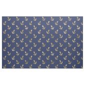 Metallic Gold Anchors op Navy Blue Stof (Fat Quarter)
