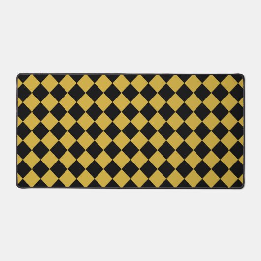 Metallic Gold and Black Chevron Pattern Bureaumat (Voorkant)