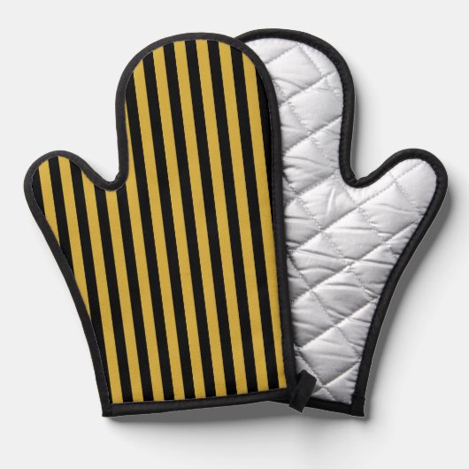 Metallic Gold and Black Functional Stylish Ovenwant (Voorkant / Achterkant)