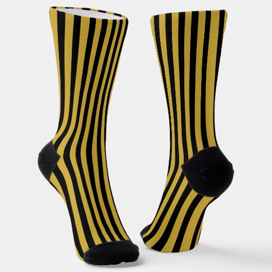 Metallic Gold and Black Stripe Decorative Sokken (Gebogen)