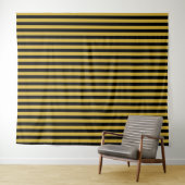 Metallic Gold and Black Stripe Decorative Tapestry Wandkleed (In Situ (horizontaal))