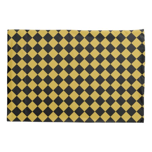 Metallic Gold and Bold Black Chevron Pattern Kussensloop (Achterkant-Links)