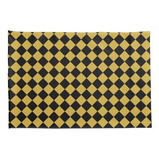Metallic Gold and Bold Black Chevron Pattern Kussensloop (Achterkant-Rechts)