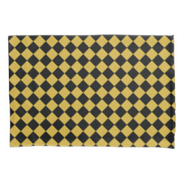 Metallic Gold and Bold Black Chevron Pattern Kussensloop