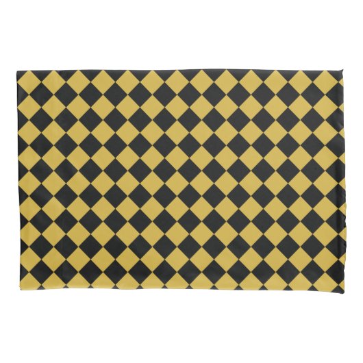 Metallic Gold and Bold Black Chevron Pattern Kussensloop (Voorkant-Links)