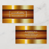 Metallic Gold Background Glossy Metal Visitekaartje (Voorkant / Achterkant)