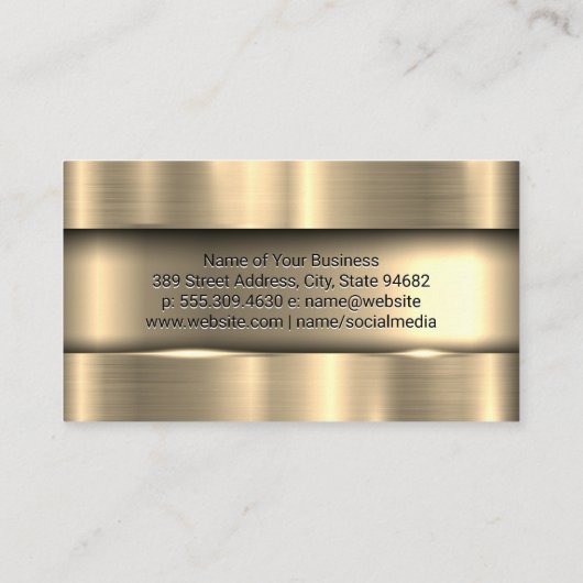 Metallic Gold Background Visitekaartje (Achterkant)