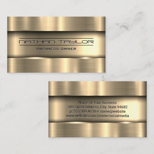 Metallic Gold Background Visitekaartje (Voorkant / Achterkant)