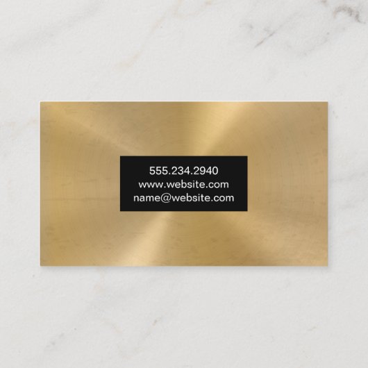Metallic Gold Background Visitekaartje (Achterkant)