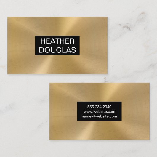 Metallic Gold Background Visitekaartje (Voorkant / Achterkant)