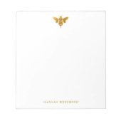 Metallic Gold Bee gepersonaliseerd Notitieblok (Voorkant)