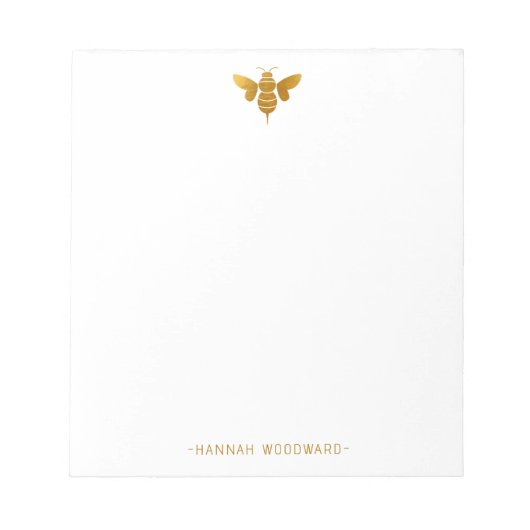 Metallic Gold Bee gepersonaliseerd Notitieblok (Voorkant)