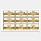 Metallic Gold Beeswax Ivory Candle Heraldic Bee Labels (Vel)