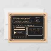 Metallic Gold & Black DIY Weddenschap RSVP (Voorkant)