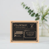 Metallic Gold & Black DIY Weddenschap RSVP (Staand voorkant)