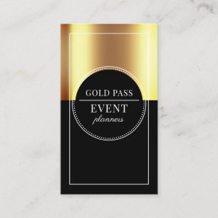 Metallic Gold Black Event Planner Visitekaartje