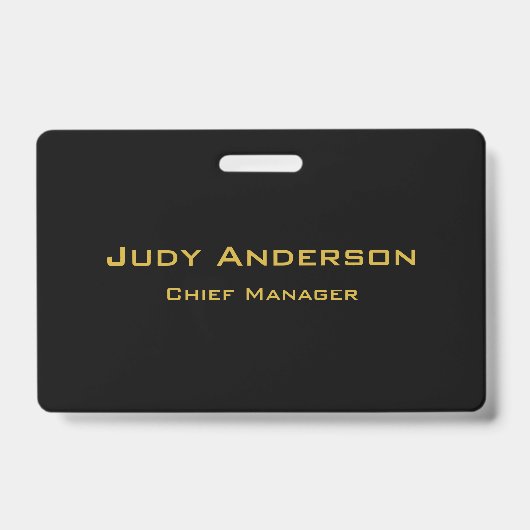 Metallic Gold & Black Professional Modern Elegant Badge (Voorzijde)