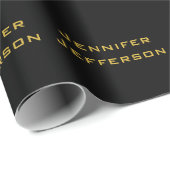 Metallic Gold & Black Professional Modern Elegant Cadeaupapier (Rol Hoek)