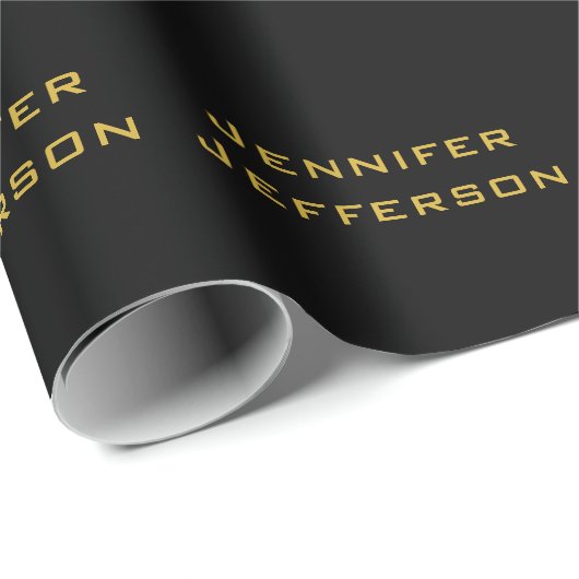 Metallic Gold & Black Professional Modern Elegant Cadeaupapier (Rol Hoek)