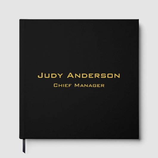 Metallic Gold & Black Professional Modern Elegant Gastenboek (Voorkant)