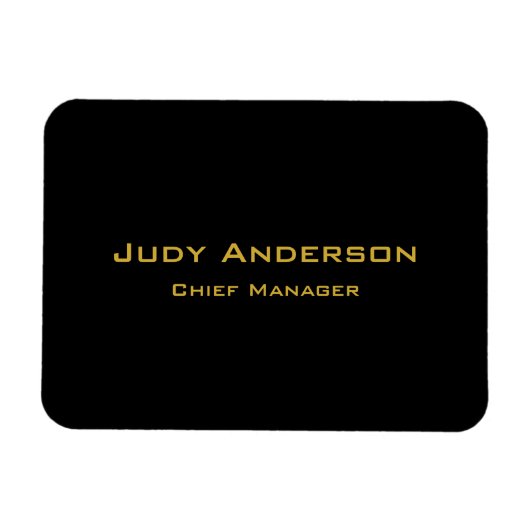 Metallic Gold & Black Professional Modern Elegant Magneet (Horizontaal)