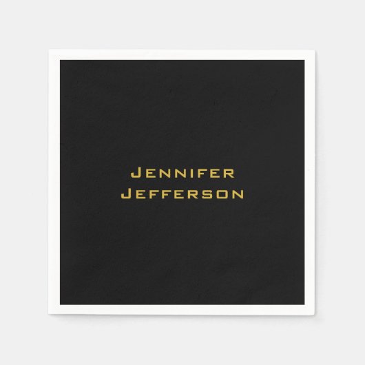 Metallic Gold & Black Professional Modern Elegant Servet (Voorkant)