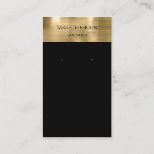 Metallic Gold Black Professional oorring Kaart Visitekaartje (Voorkant)