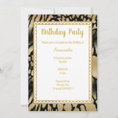 METALLIC GOLD BLACK SPOT ANIMAAL PRINT BIRTHDAY KAART (Voorkant)