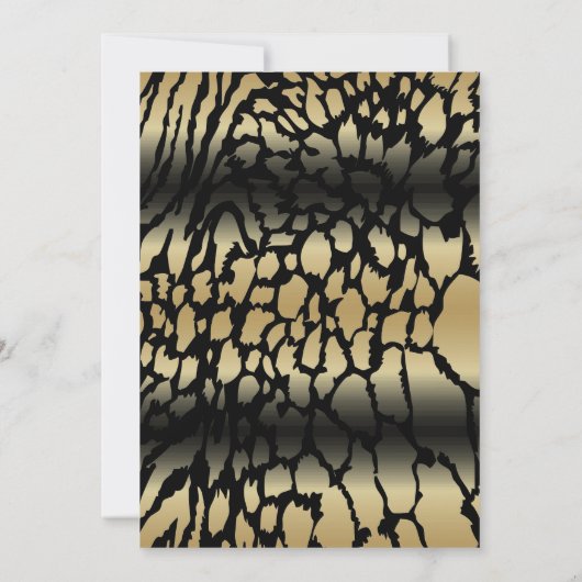 METALLIC GOLD BLACK SPOT ANIMAAL PRINT BIRTHDAY KAART (Achterkant)