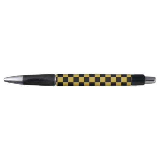 Metallic Gold Black Square Box Pattern Style Emmy Pen (Voorkant)