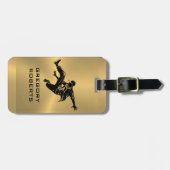 Metallic Gold Black Street Dancer Silhouette Bagagelabel (Voorkant horizontaal)