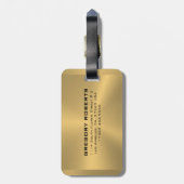 Metallic Gold Black Street Dancer Silhouette Bagagelabel (Achterkant verticaal)