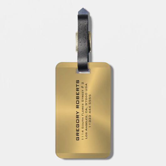 Metallic Gold Black Street Dancer Silhouette Bagagelabel (Achterkant verticaal)