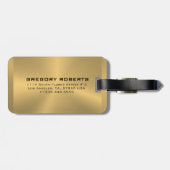 Metallic Gold Black Street Dancer Silhouette Bagagelabel (Achterkant horizontaal)