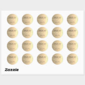 Metallic Gold Black Wedding Bedankt Sticker (Vel)