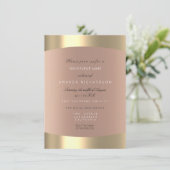 Metallic Gold Black White Minimal Sepia Roos Blush Kaart (Staand voorkant)