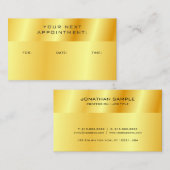 Metallic Gold Blik Appointherinnering Sjabloon Afsprakenkaartje (Voorkant / Achterkant)